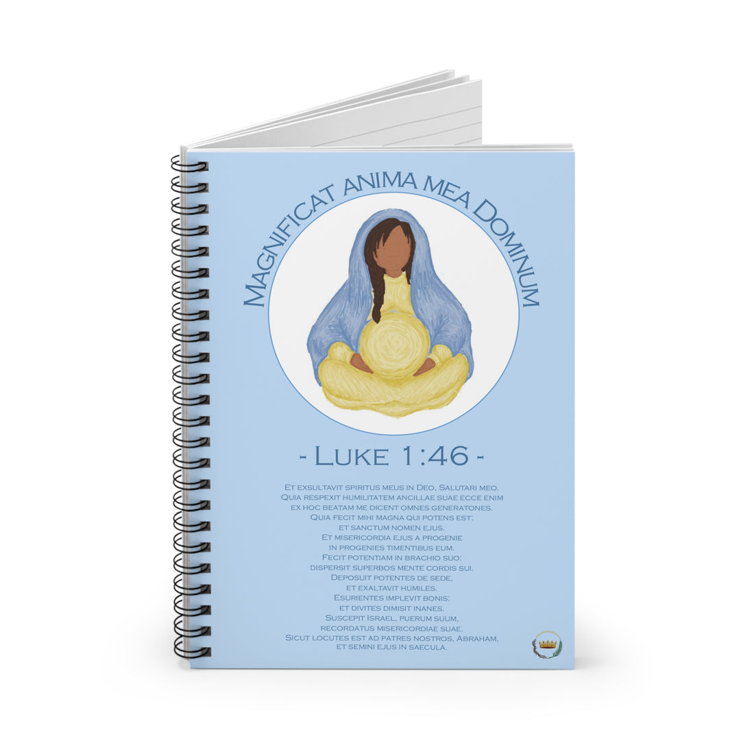 Mary Divine Motherhood Magnificat - Latin Text - Baby Blue Ruled Line Journal