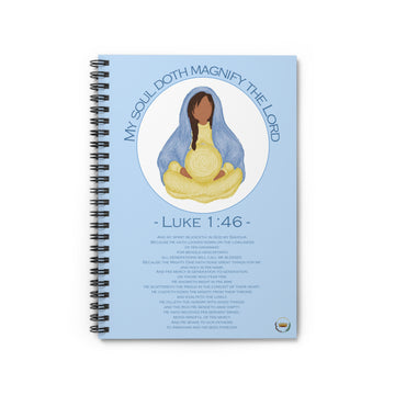 Mary Divine Motherhood Magnificat - English Text - Baby Blue Ruled Line Journal