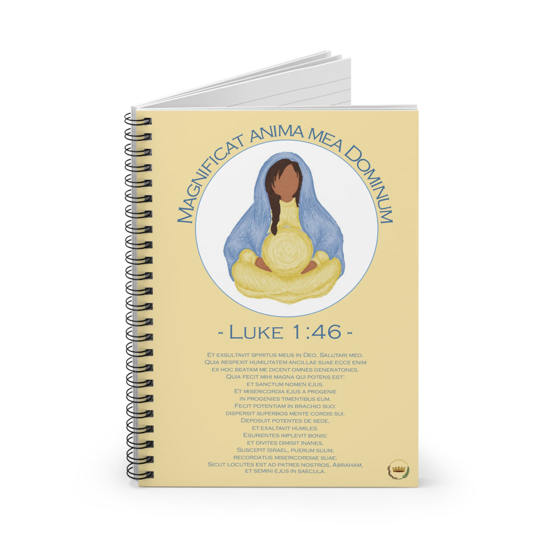 Mary Divine Motherhood Magnificat - Latin Text - Baby Yellow Ruled Line Journal
