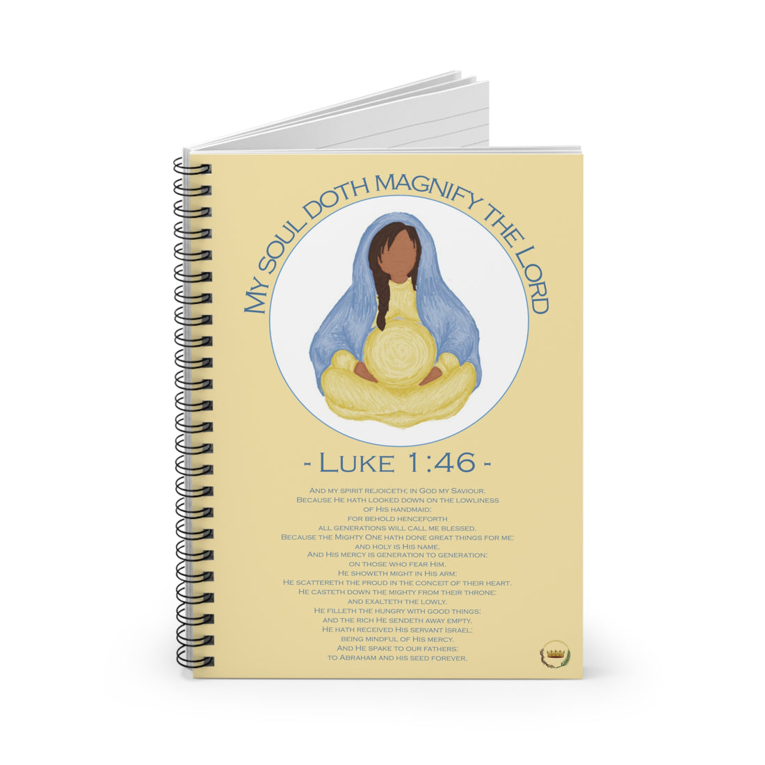 Mary Divine Motherhood Magnificat - English Text - Baby Yellow Ruled Line Journal