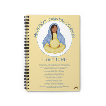 Mary Divine Motherhood Magnificat - Latin Text - Baby Yellow Ruled Line Journal