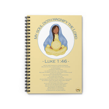 Mary Divine Motherhood Magnificat - English Text - Baby Yellow Ruled Line Journal