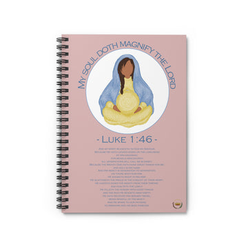 Mary Divine Motherhood Magnificat - English Text - Baby Pink Ruled Line Journal