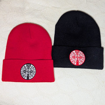 St. Benedict Beanie - Limited Edition (Cardinal Red or Black)